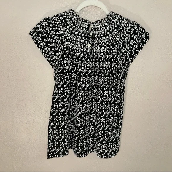 LOFT Monochrome lace crochet Polka Dot Blouse - Picture 2 of 3